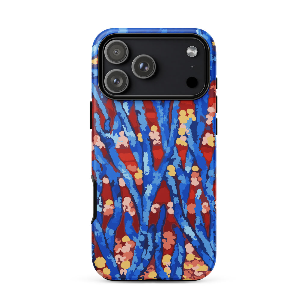 iPhone case with blue floral aesthetic 
