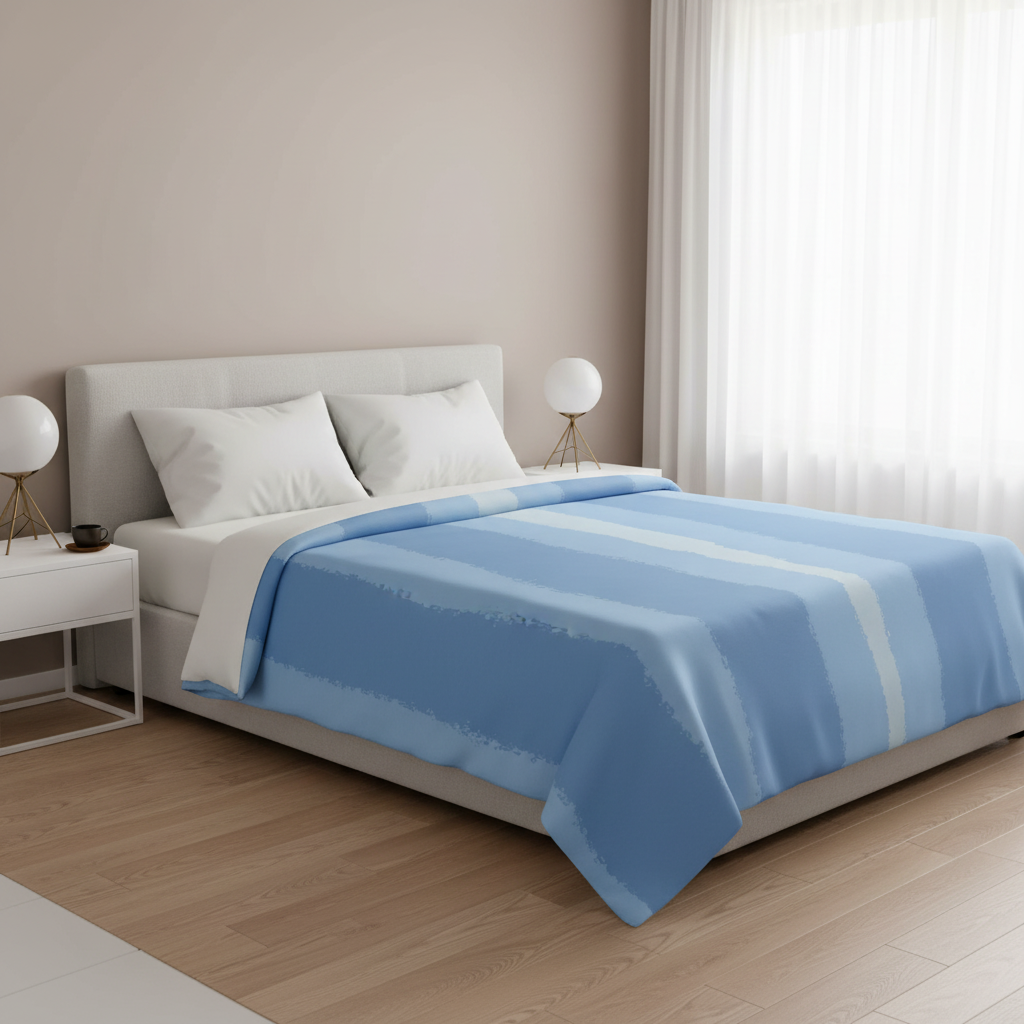 contemporary blue striped duvet cover bedroom