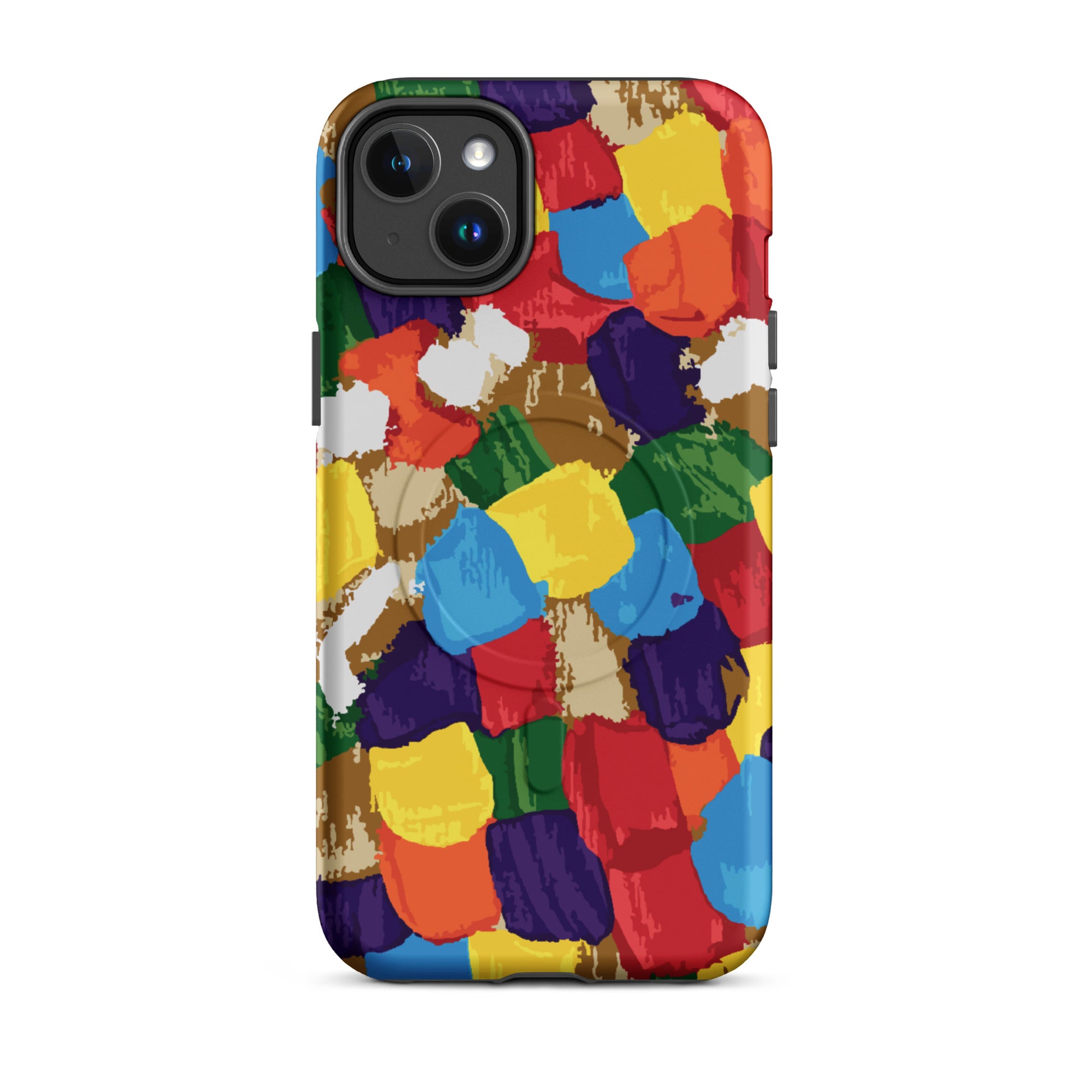 modern art iPhone case with gold textured background 