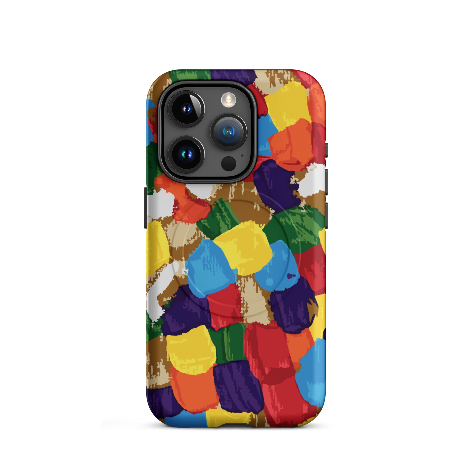 abstract painting phone case with vibrant colors 