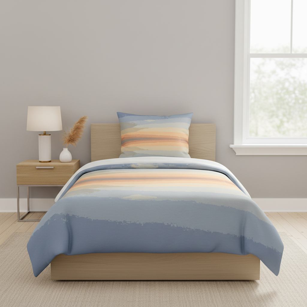 bedroom with modern abstract duvet cover colorful bedroom decor 