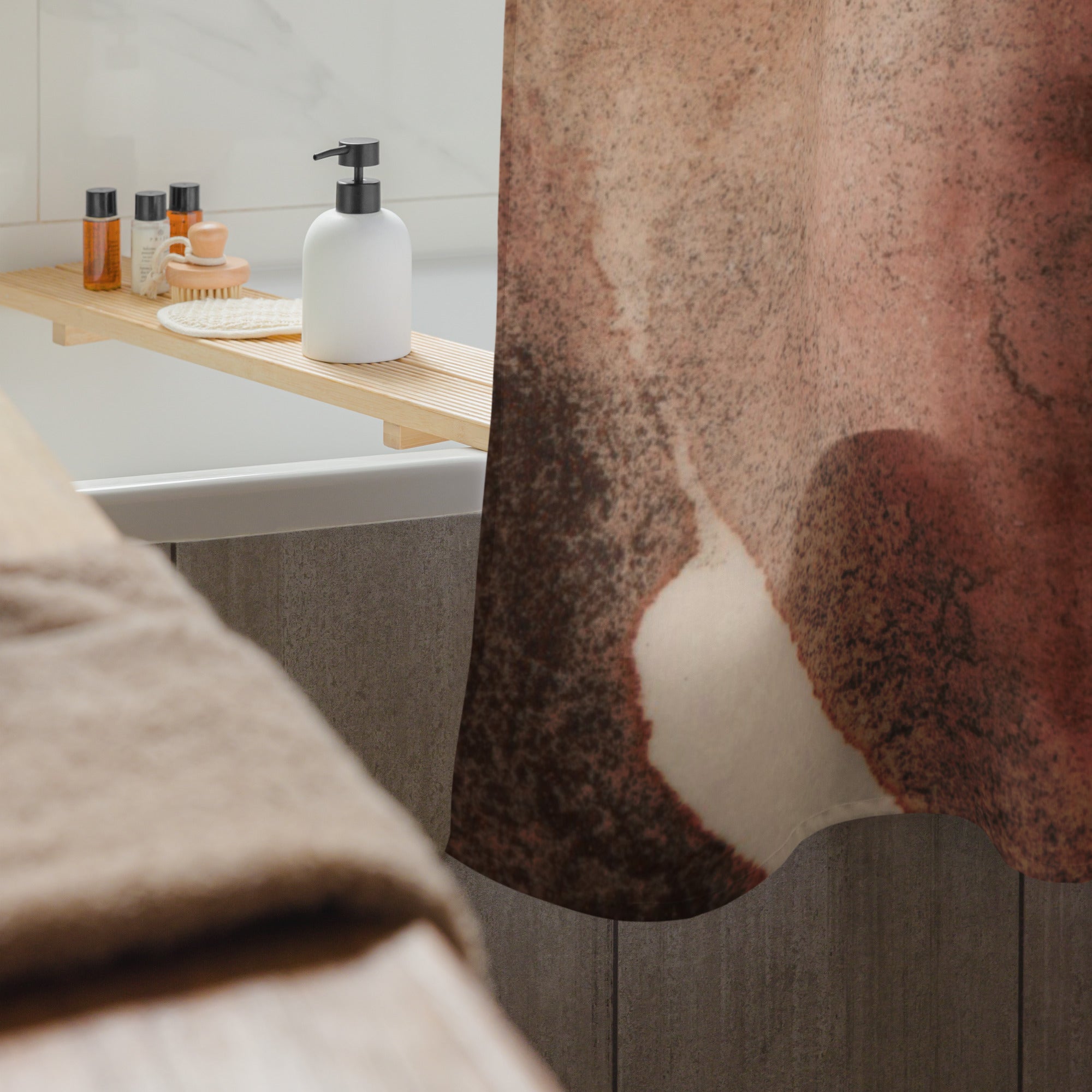 Contemporary Brown Shower Curtain - Mirfia