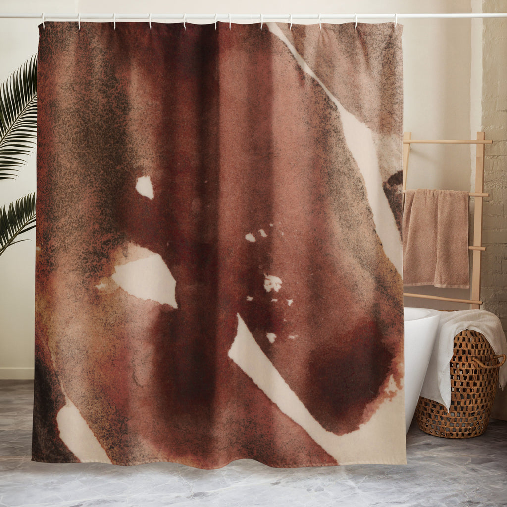 Contemporary Brown Shower Curtain - Mirfia