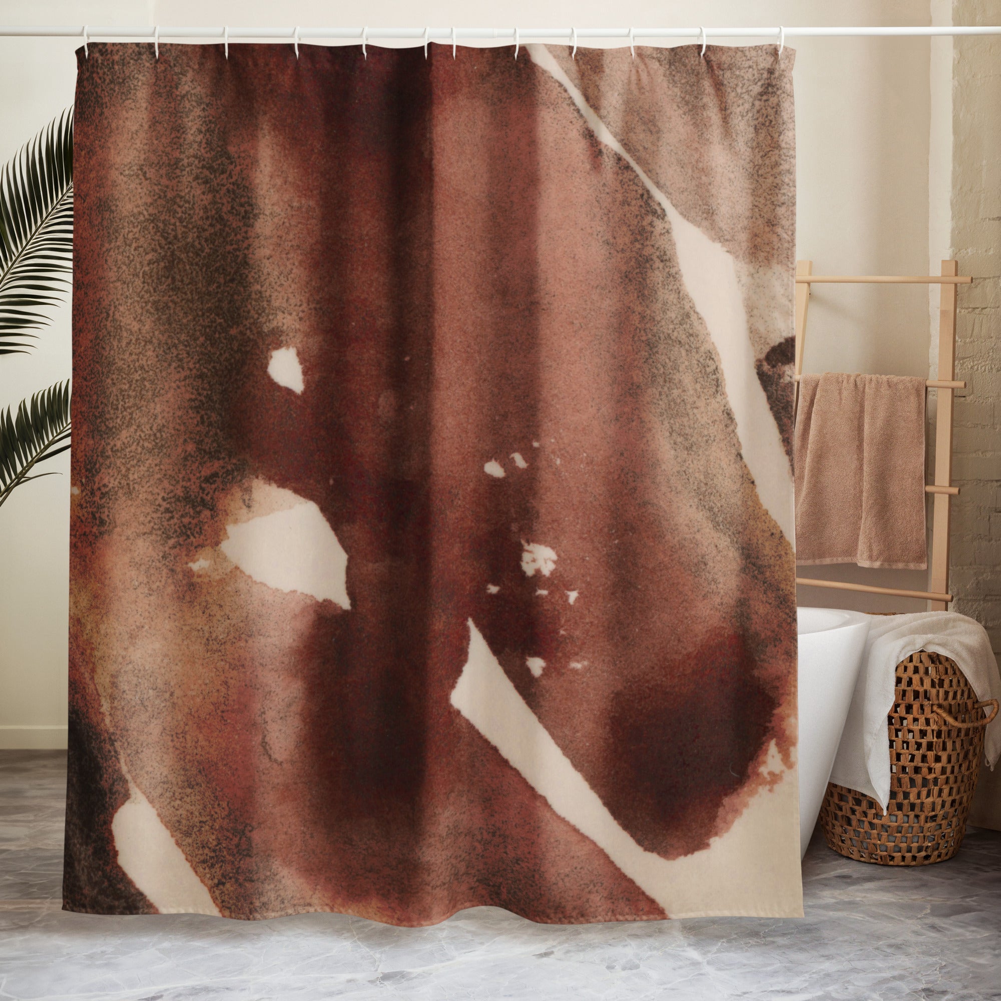 Contemporary Brown Shower Curtain - Mirfia