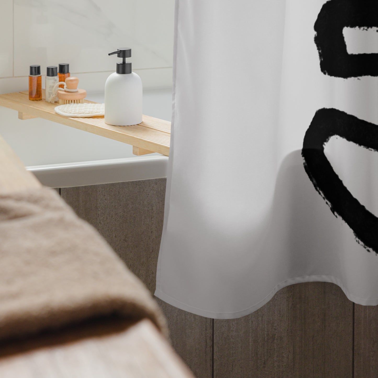 Abstract Face Line Art Shower Curtain - Mirfia