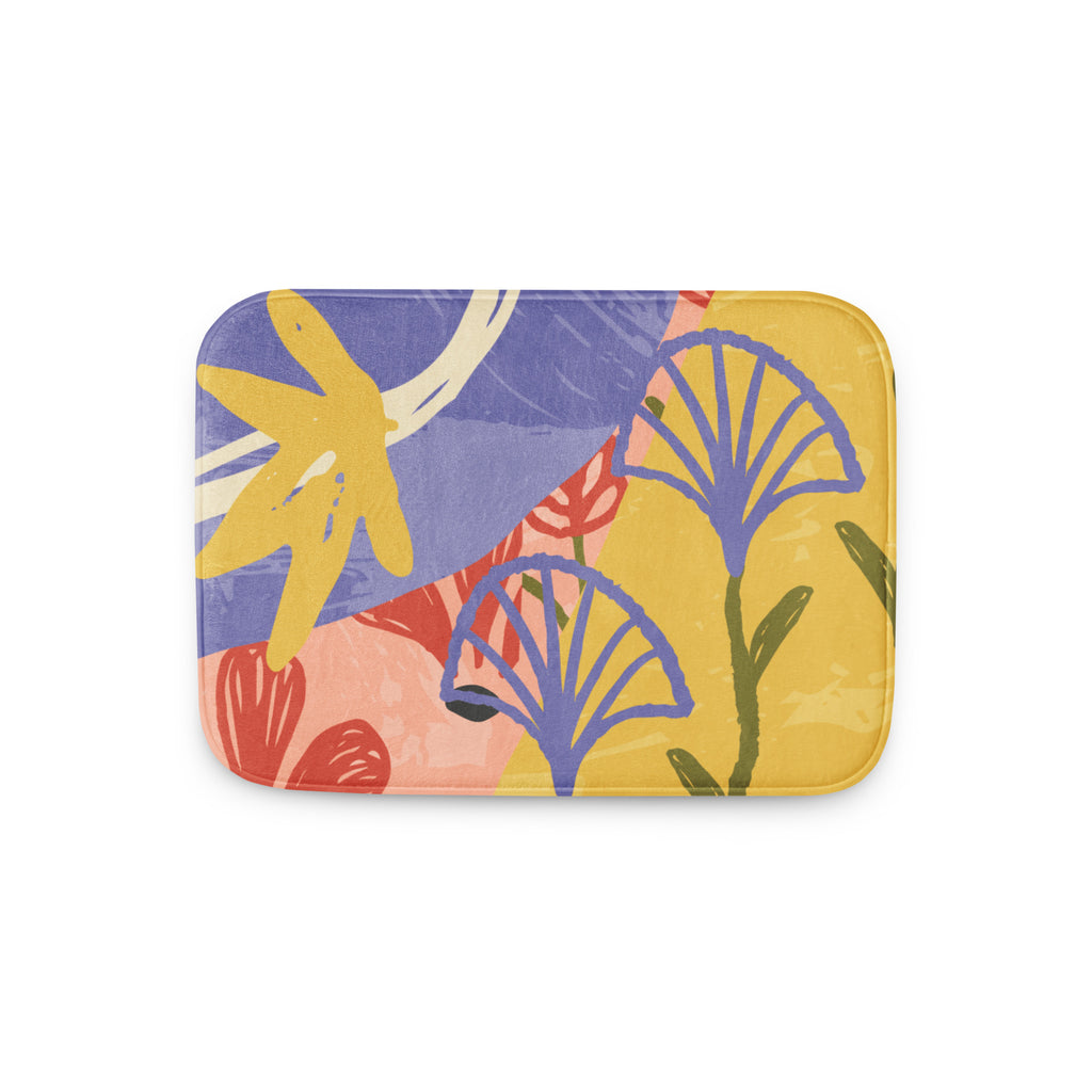 non-slip abstract floral bath mat