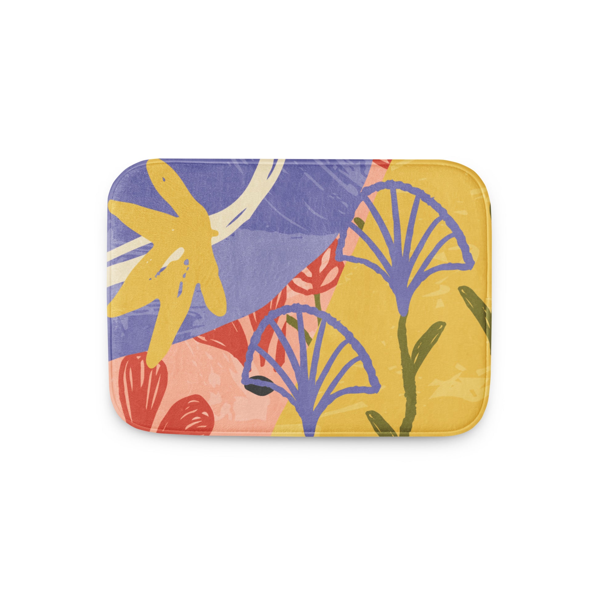 non-slip abstract floral bath mat