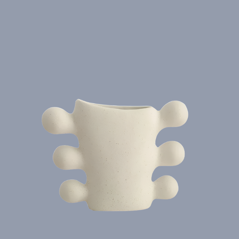 white ceramic abstract flower vase 