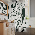 Abstract Green Lines Shower Curtain - Mirfia
