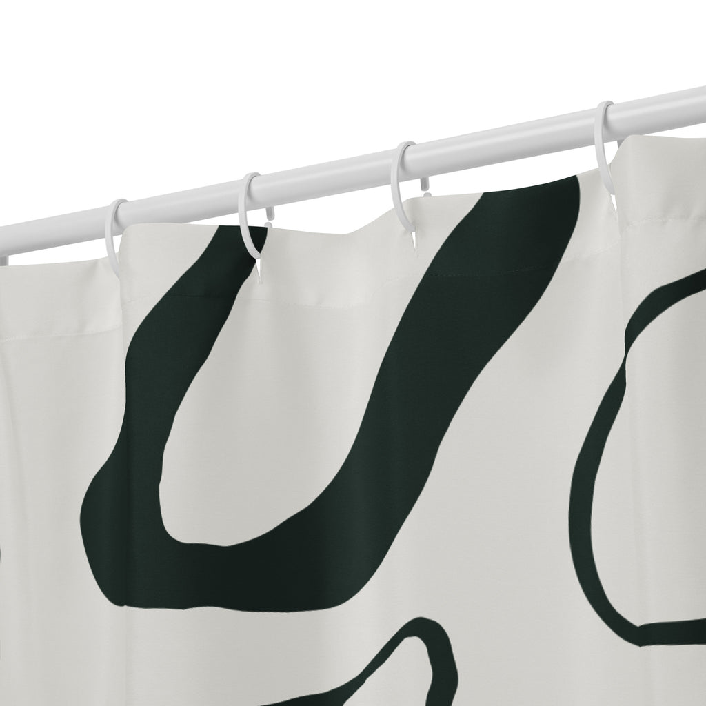 Abstract Green Lines Shower Curtain - Mirfia
