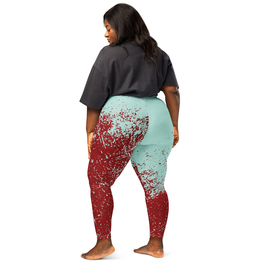 Back view abstract spandex leggings