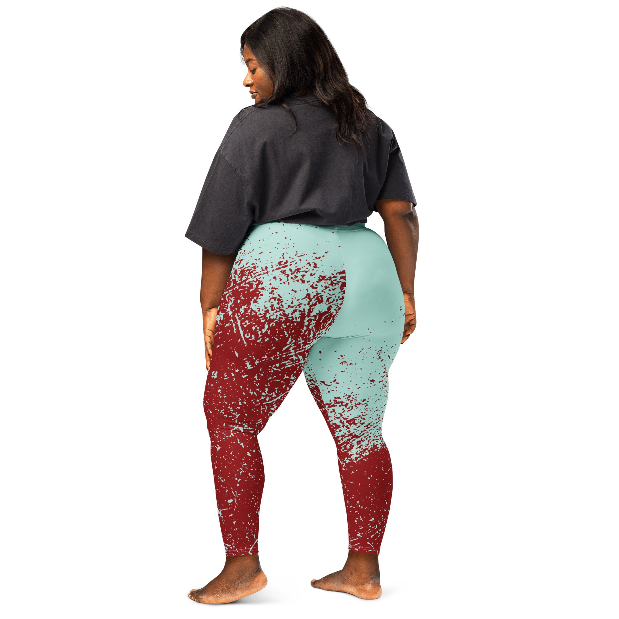 Back view abstract spandex leggings