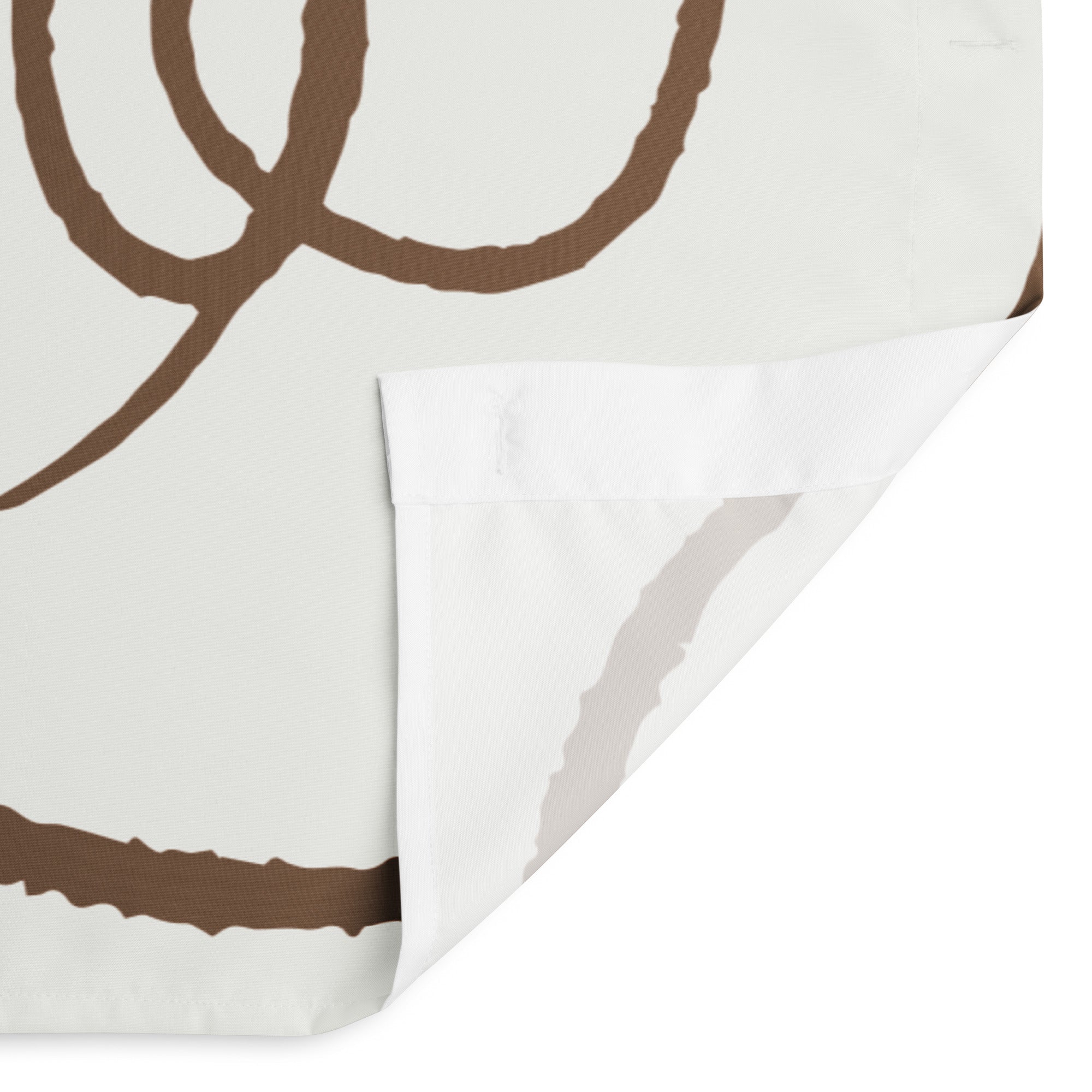 Abstract Face Line Art Brown Shower Curtain - Mirfia