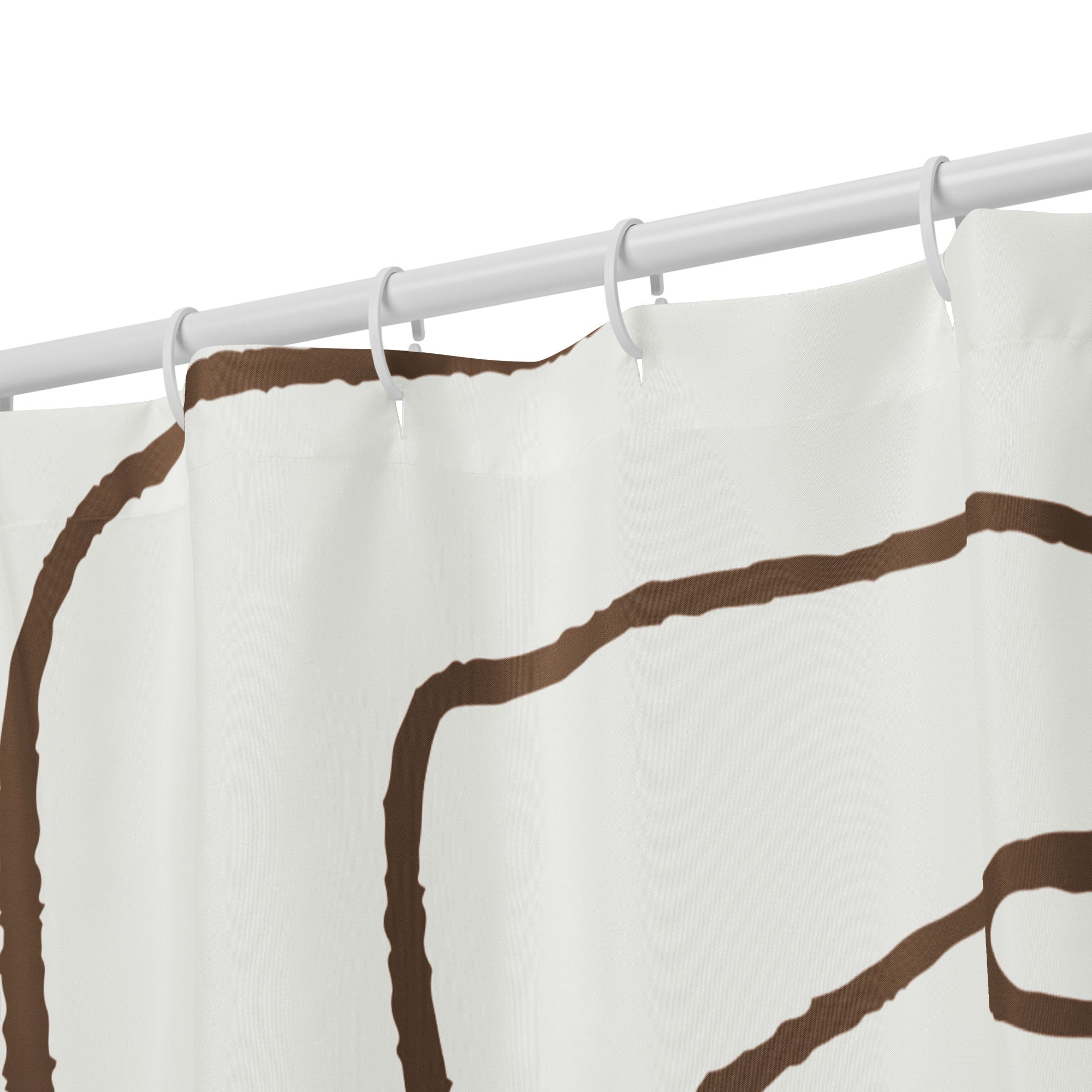 Abstract Face Line Art Brown Shower Curtain - Mirfia