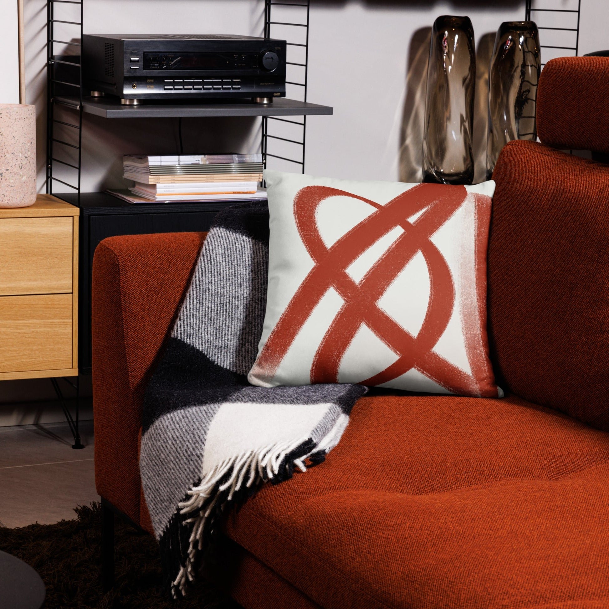 Abstract Lines Throw Pillow - Mirfia