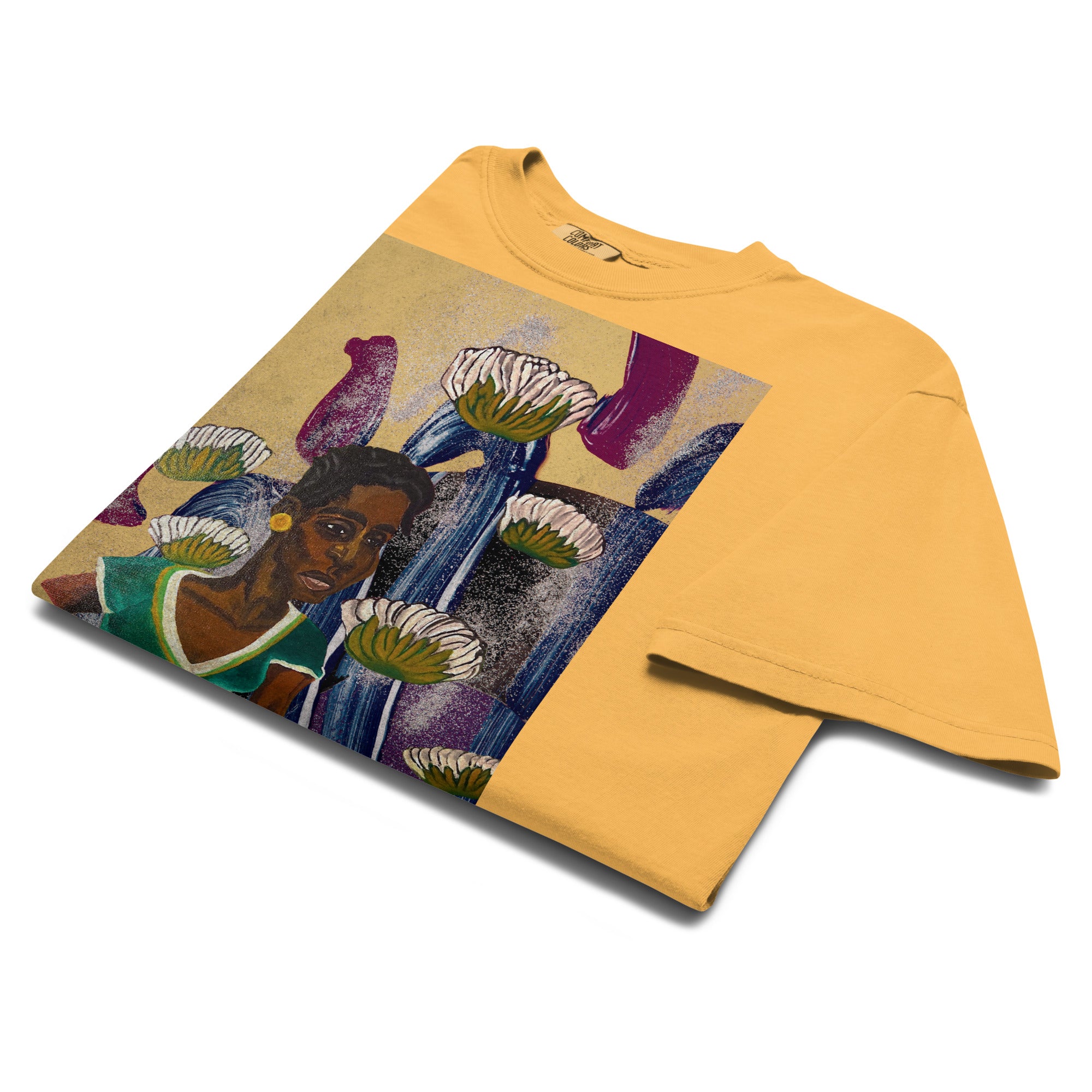 relaxed fit abstract floral portrait t shirt