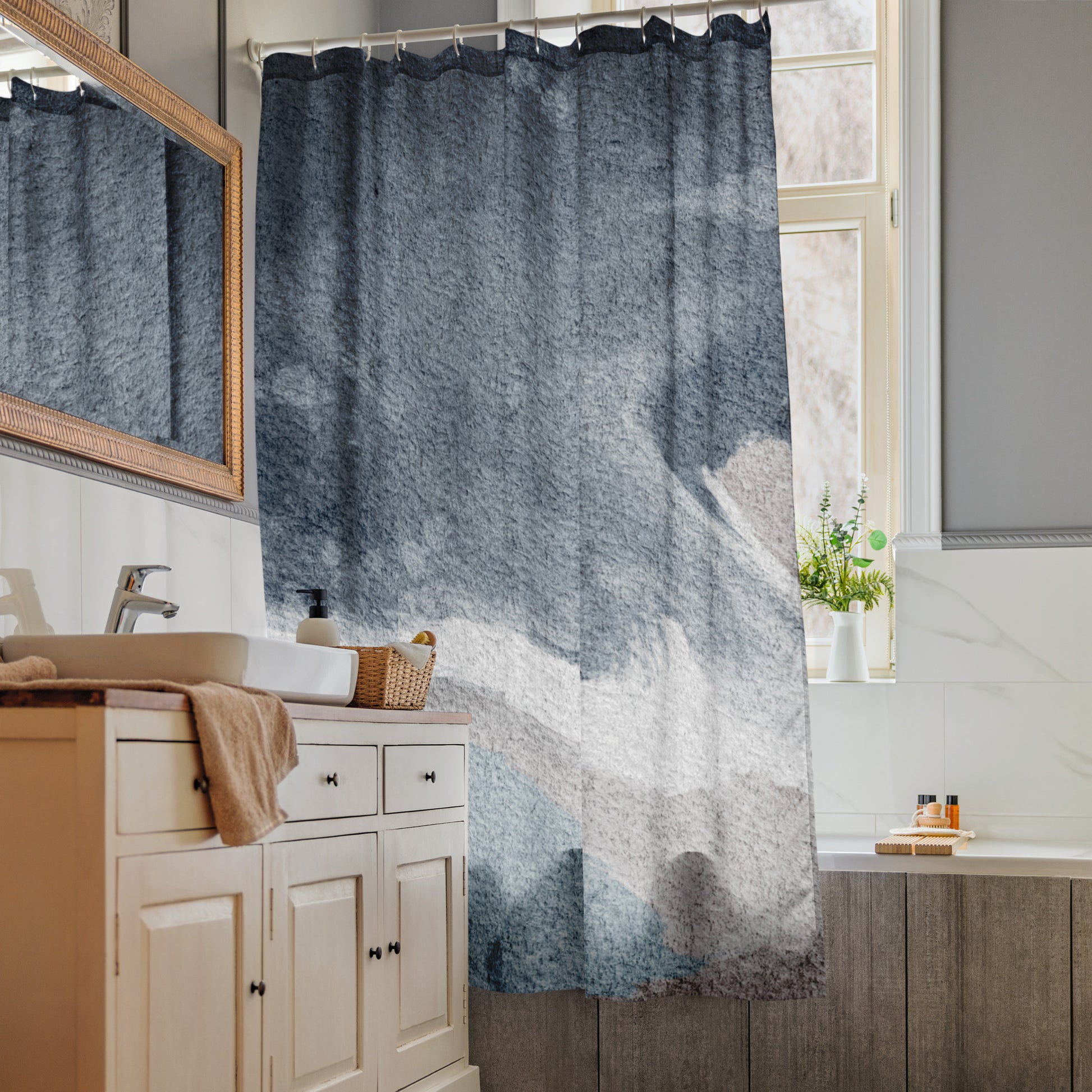 Contemporary Blue Ocean Shower Curtain - Mirfia