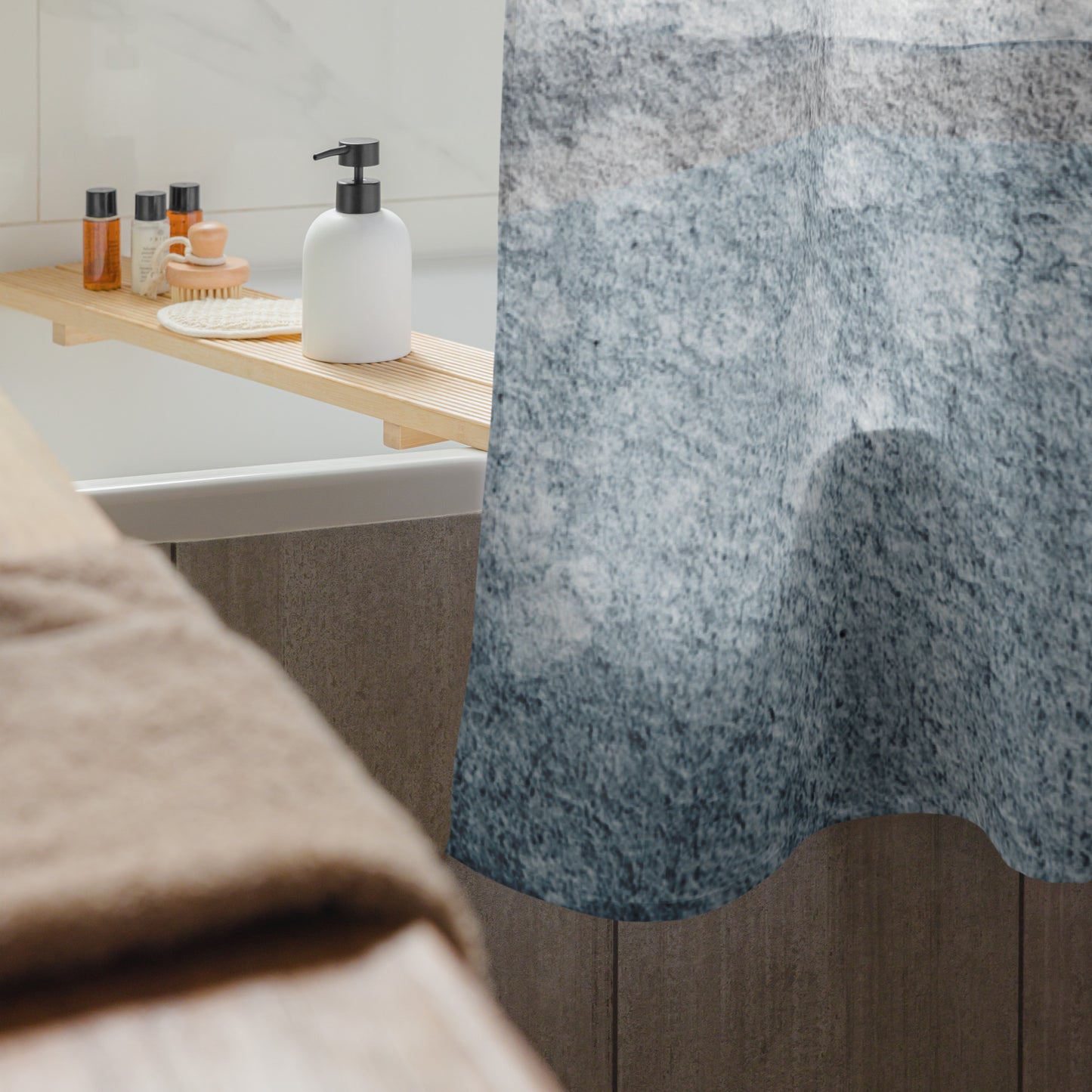 Contemporary Blue Ocean Shower Curtain - Mirfia