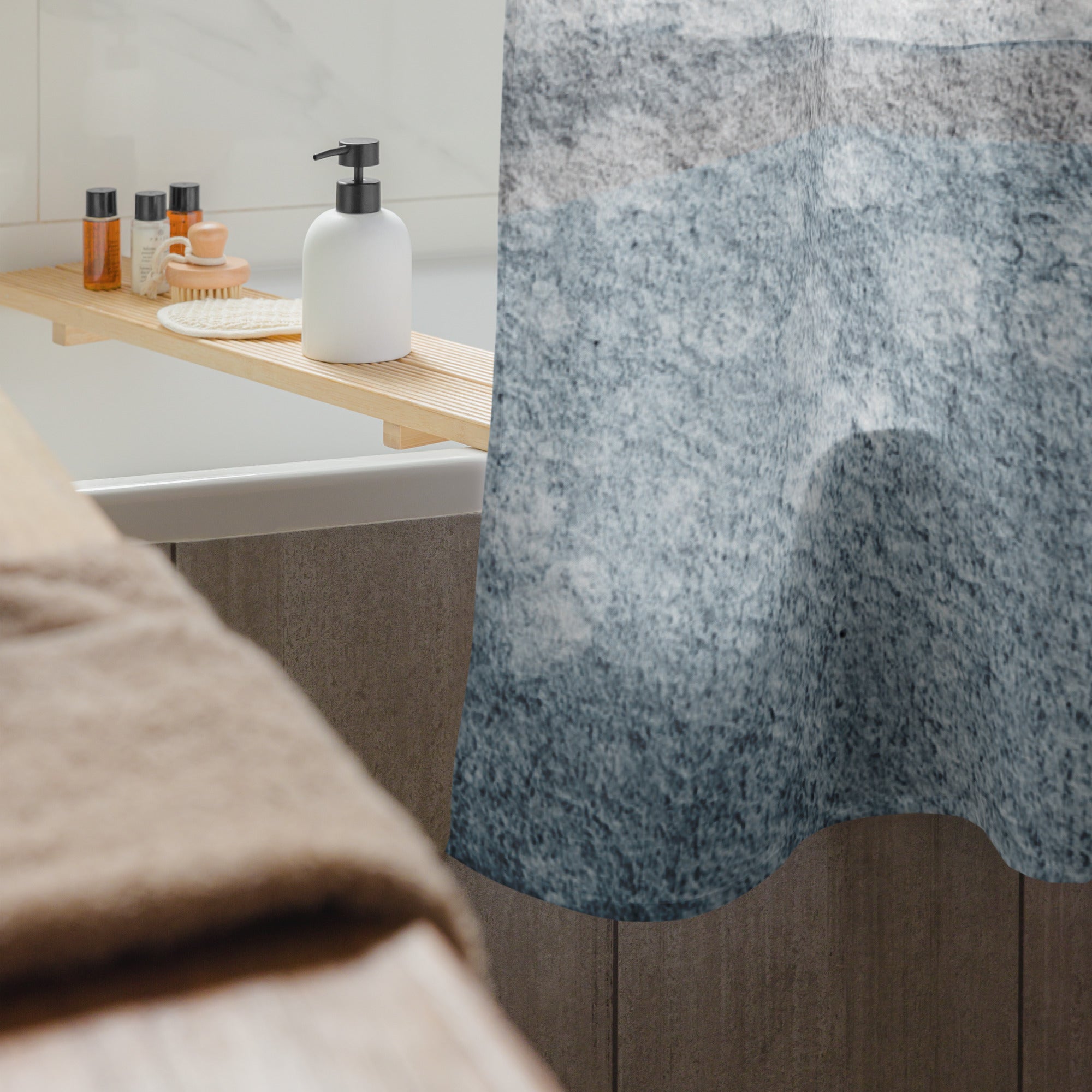 Contemporary Blue Ocean Shower Curtain - Mirfia