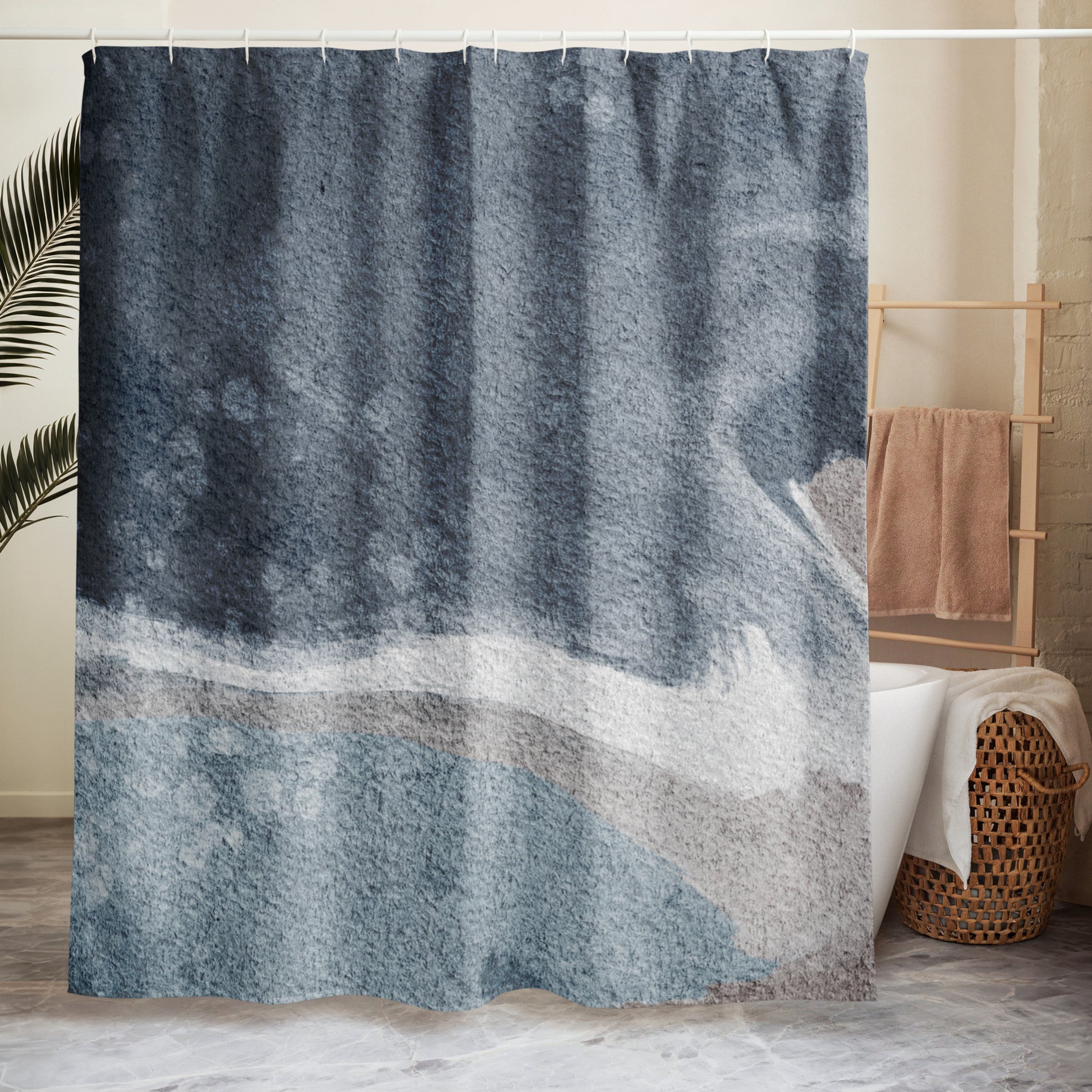Contemporary Blue Ocean Shower Curtain - Mirfia