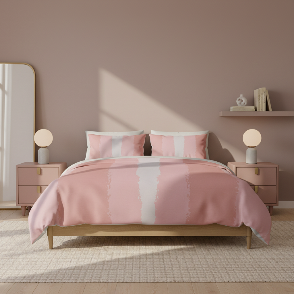 abstract pink striped duvet cover modern bedding