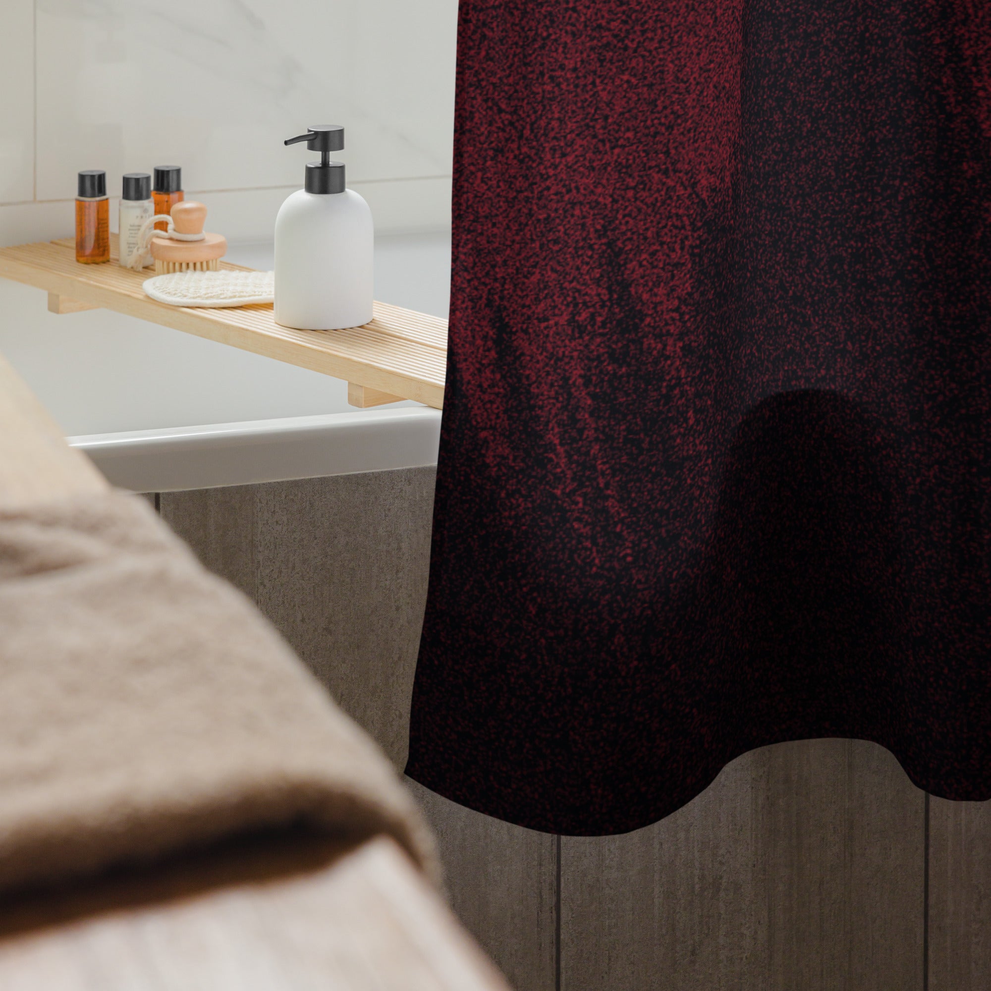 Contemporary Red Shower Curtain - Mirfia