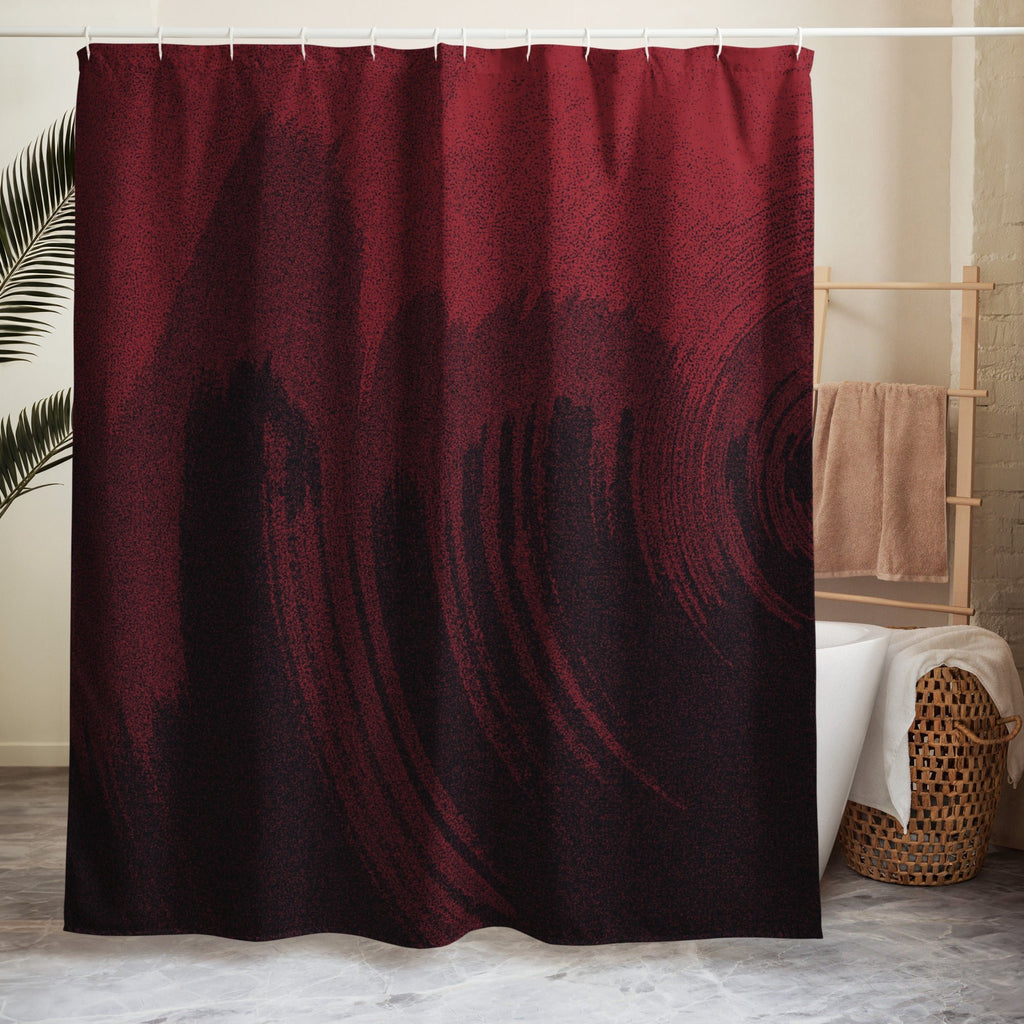 Contemporary Red Shower Curtain - Mirfia