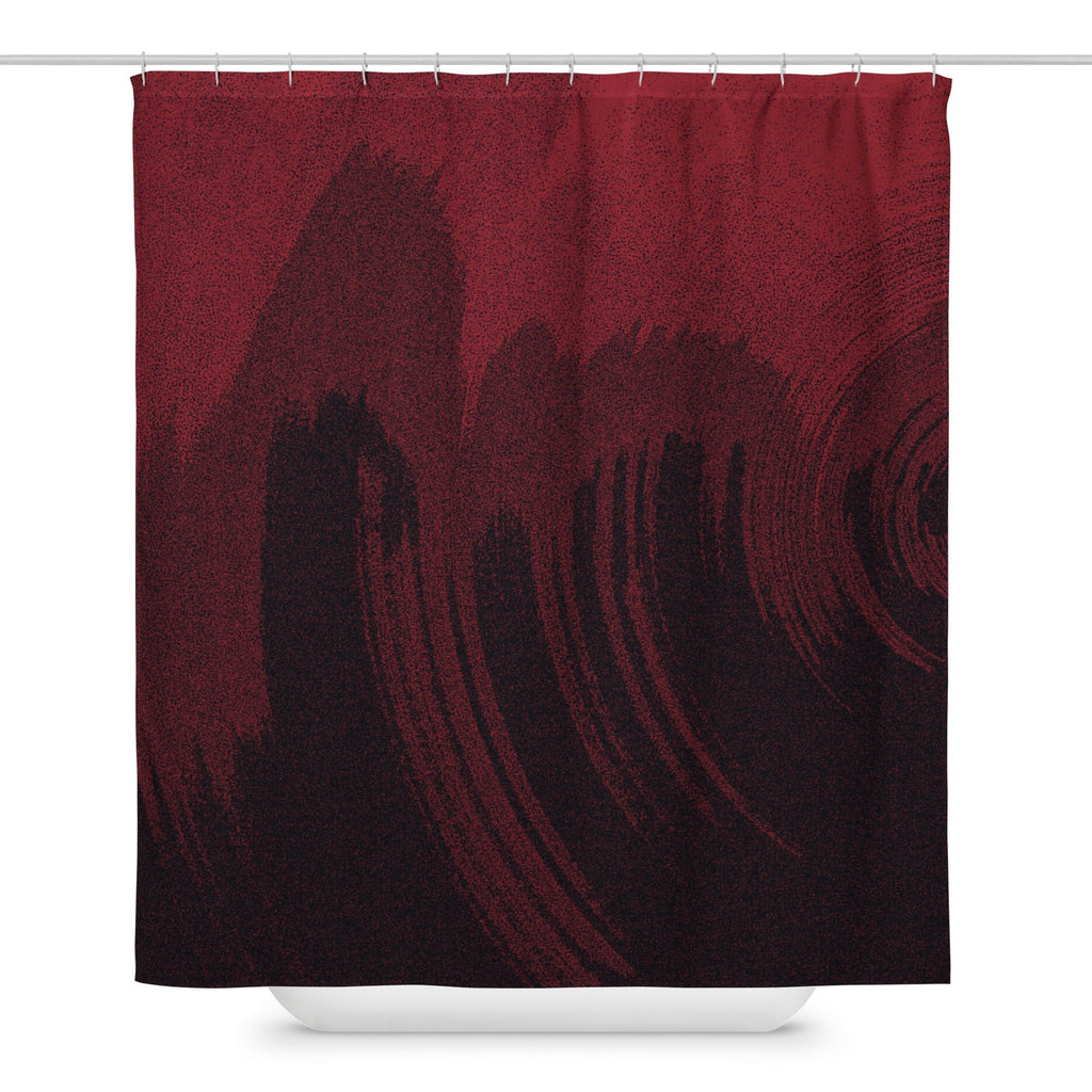 Contemporary Red Shower Curtain - Mirfia