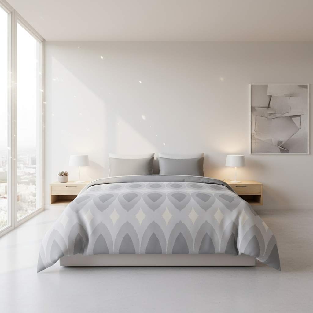 lightweight silver duvet cover minimalist decor 