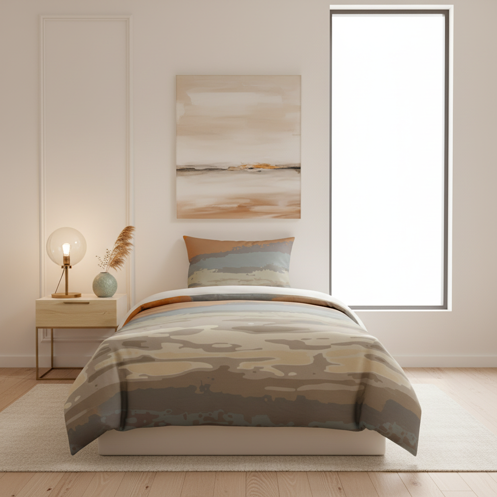 warm minimalist bedding sunset duvet cover 