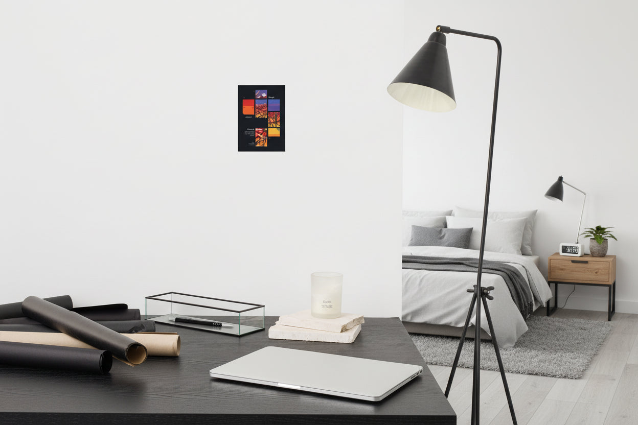 small abstract sunset poster for office and bedroom decor 