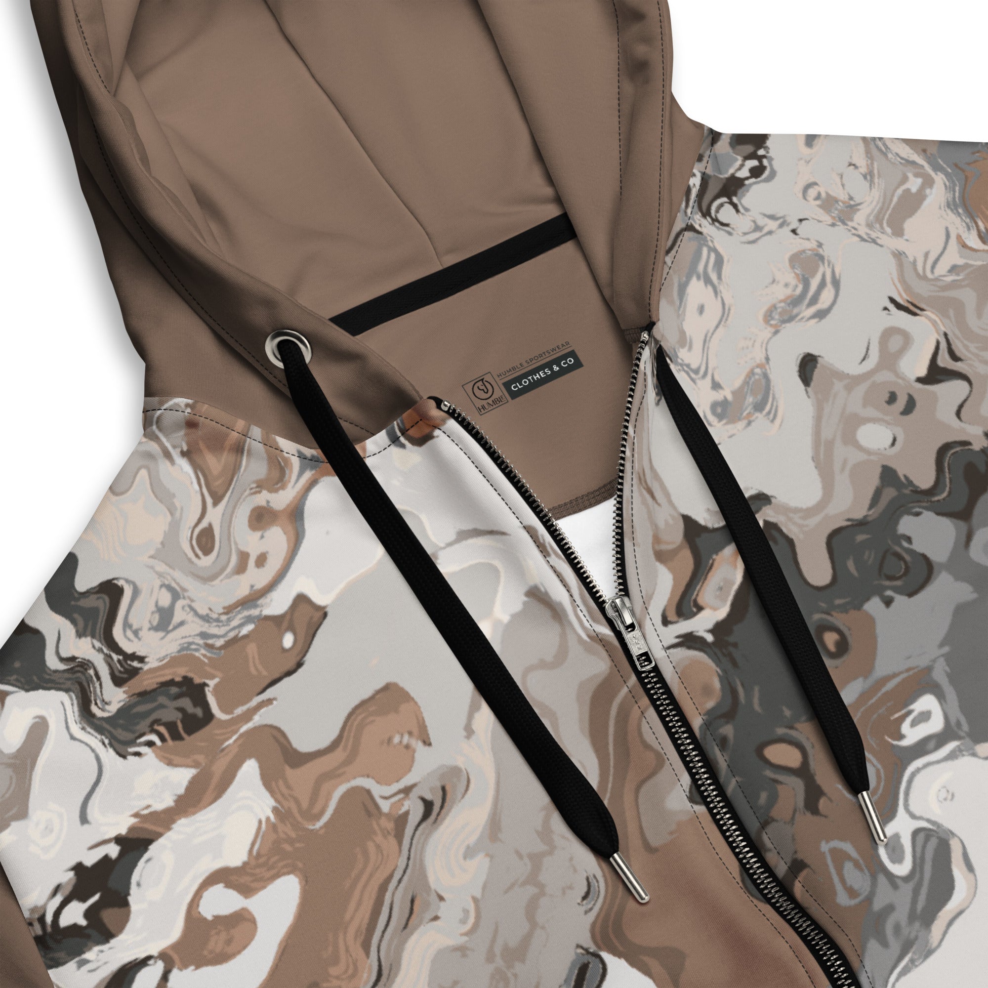 modern abstract hoodie detail