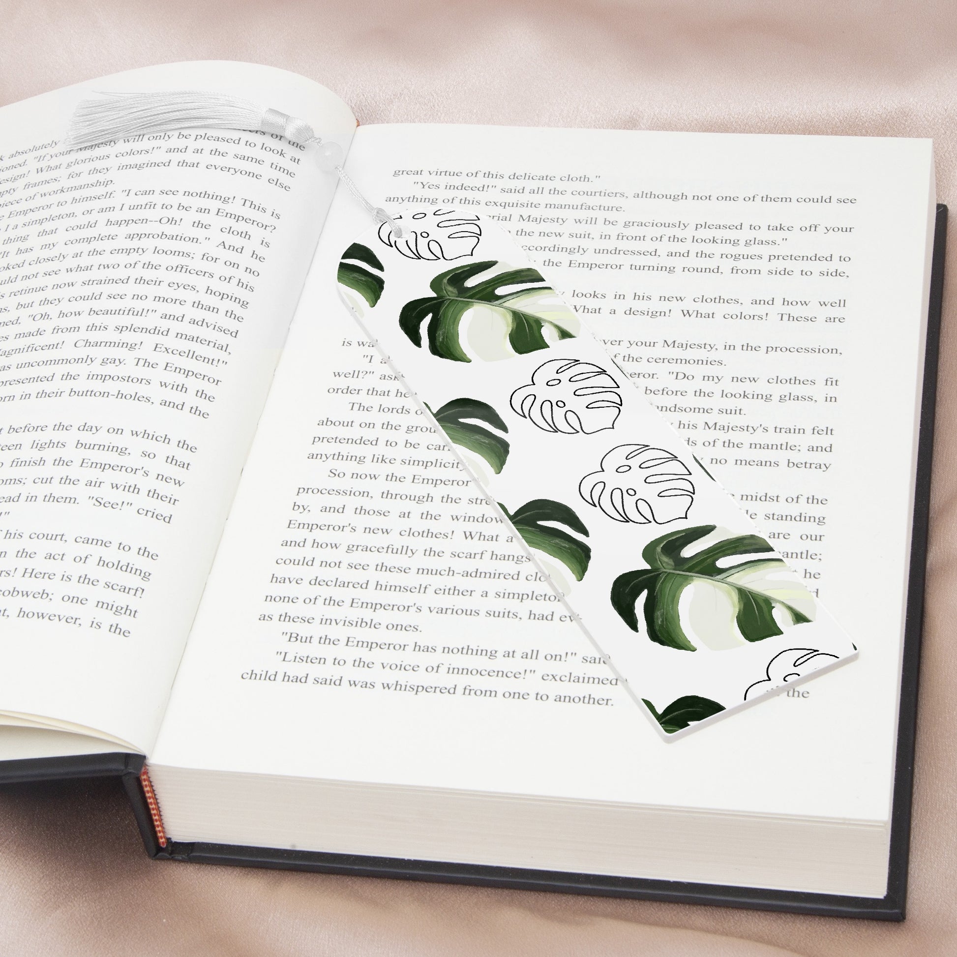 arched acrylic bookmark botanical print