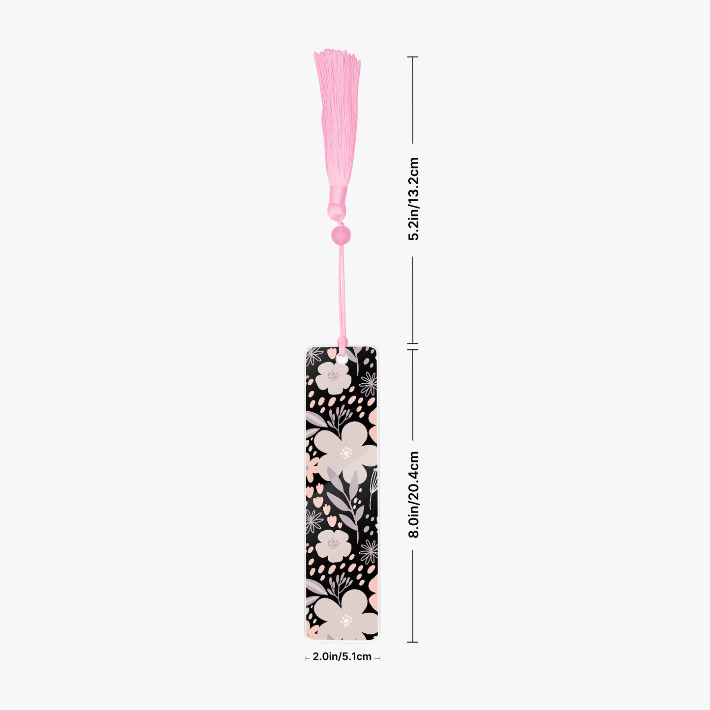 acrylic bookmark floral black