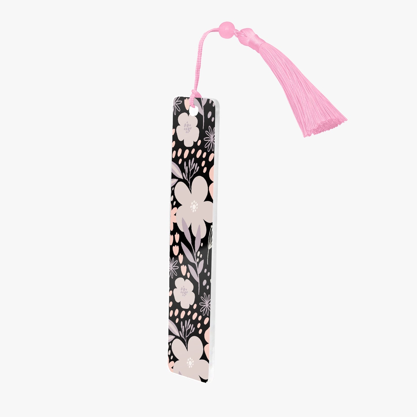 acrylic bookmark floral black