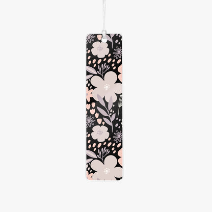 acrylic bookmark floral black