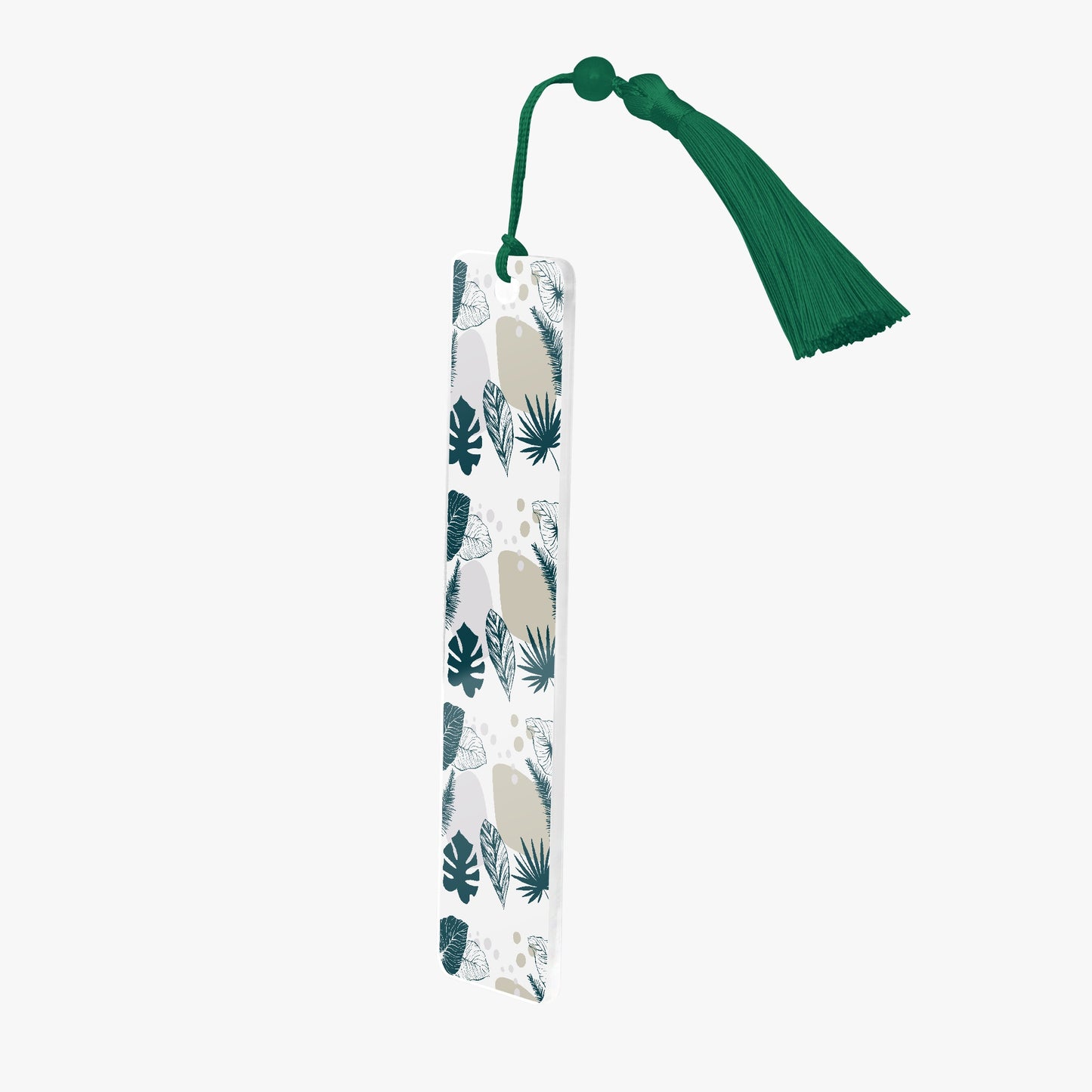 acrylic bookmark with green tassel