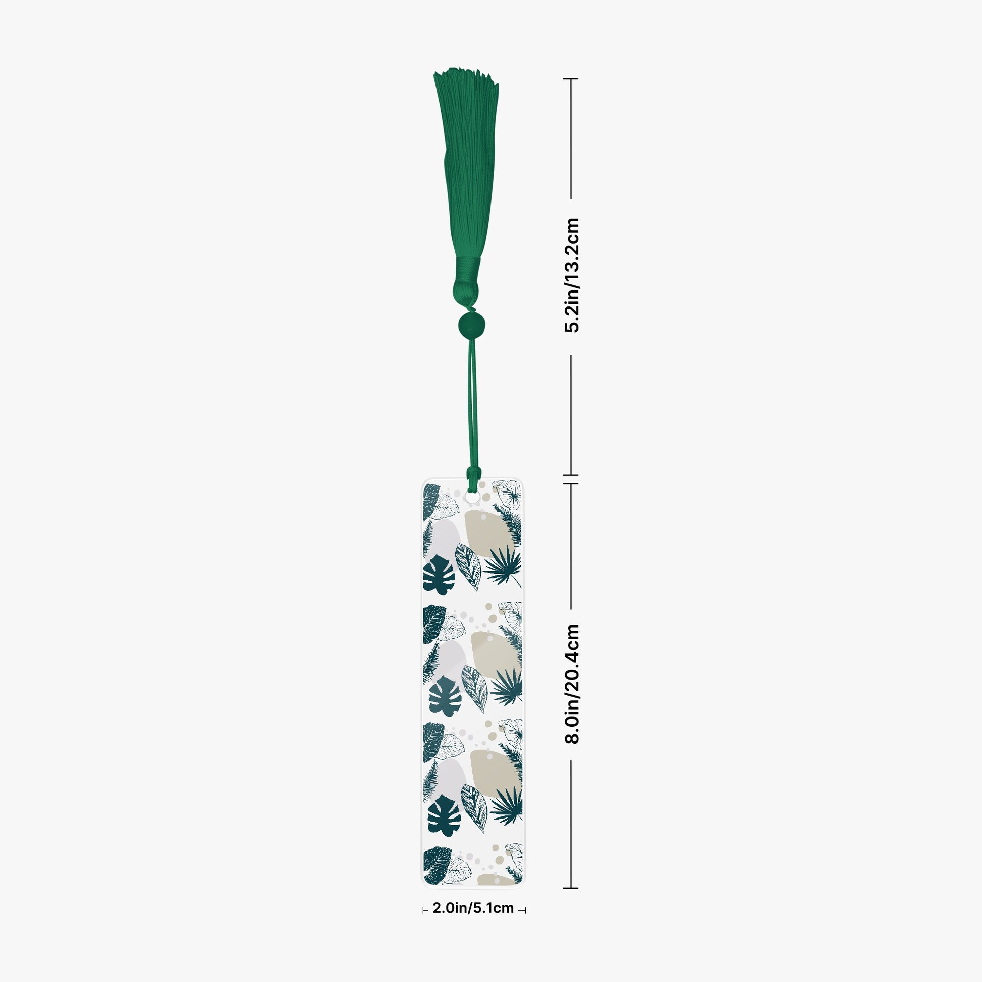 acrylic bookmark with green tassel