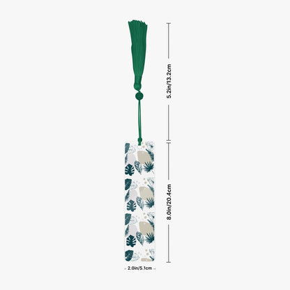 acrylic bookmark with green tassel