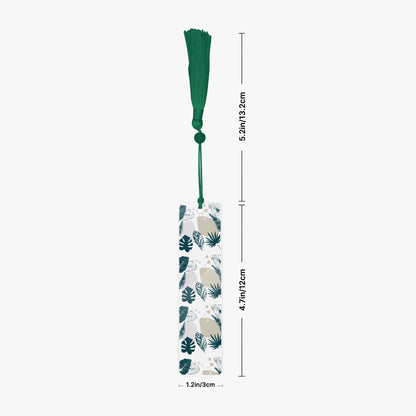 acrylic bookmark with green tassel