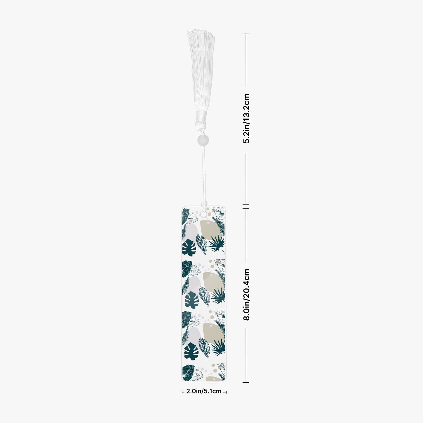 acrylic bookmark with white tassel