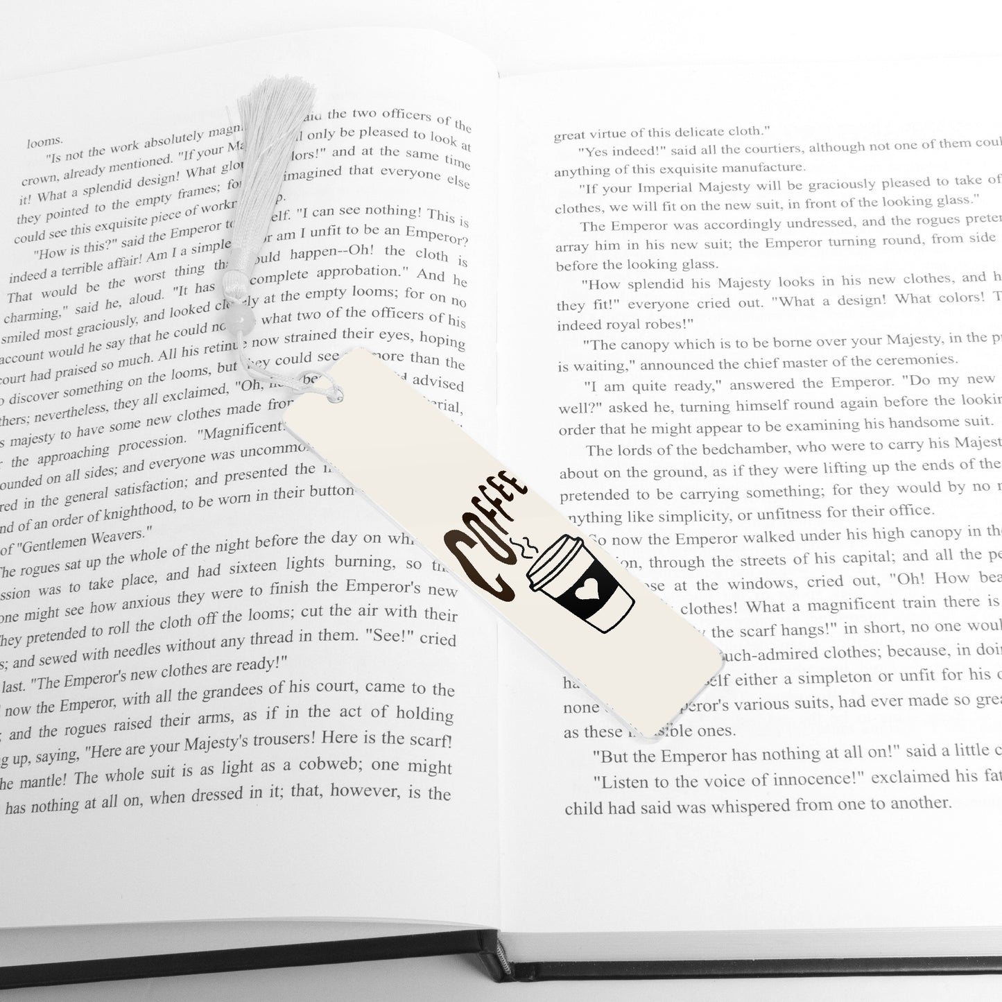 acrylic bookmark with white tassel 