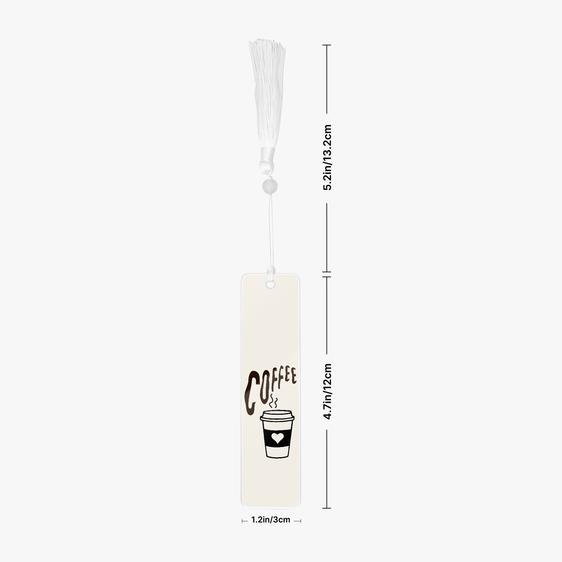 acrylic bookmark with white tassel 