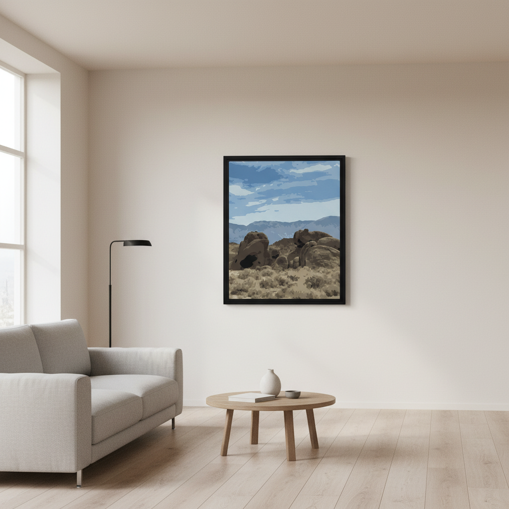 Alabama Hills Desert Framed Canvas Print