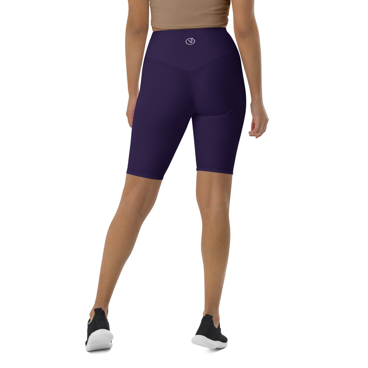 Humble Sportswear women's color match purple high waist compression biker shorts