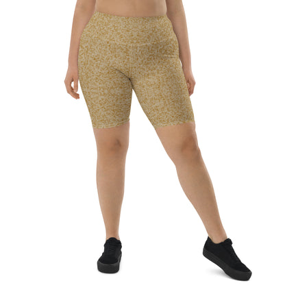 Humble Sportswear women's high waist beige all over print shorts with pockets