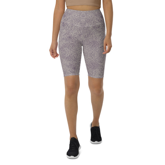 Humble Sportswear women's high waisted purple patterned biker shorts with butt lifting cut