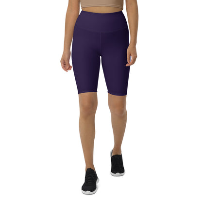 Humble Sportswear women's color match purple high waist compression biker shorts