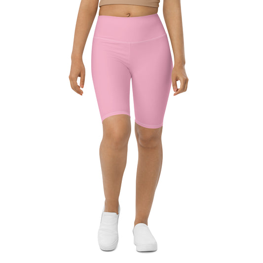 Humble Sportswear women's color match pink high waist knee length biker shorts 