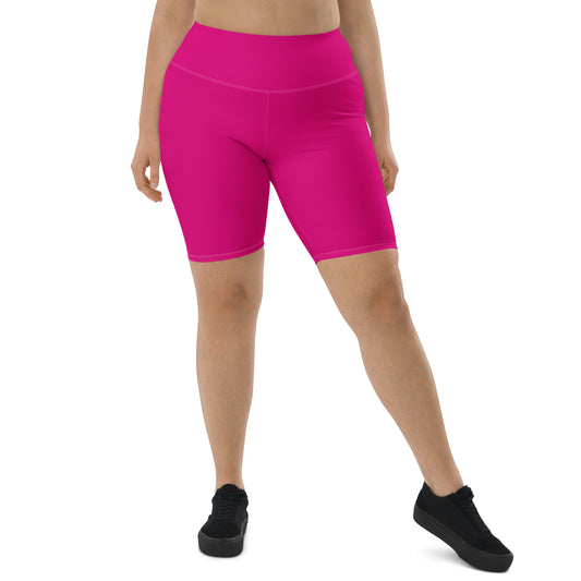 Humble Sportswear women's high waist knee length pink biker shorts 